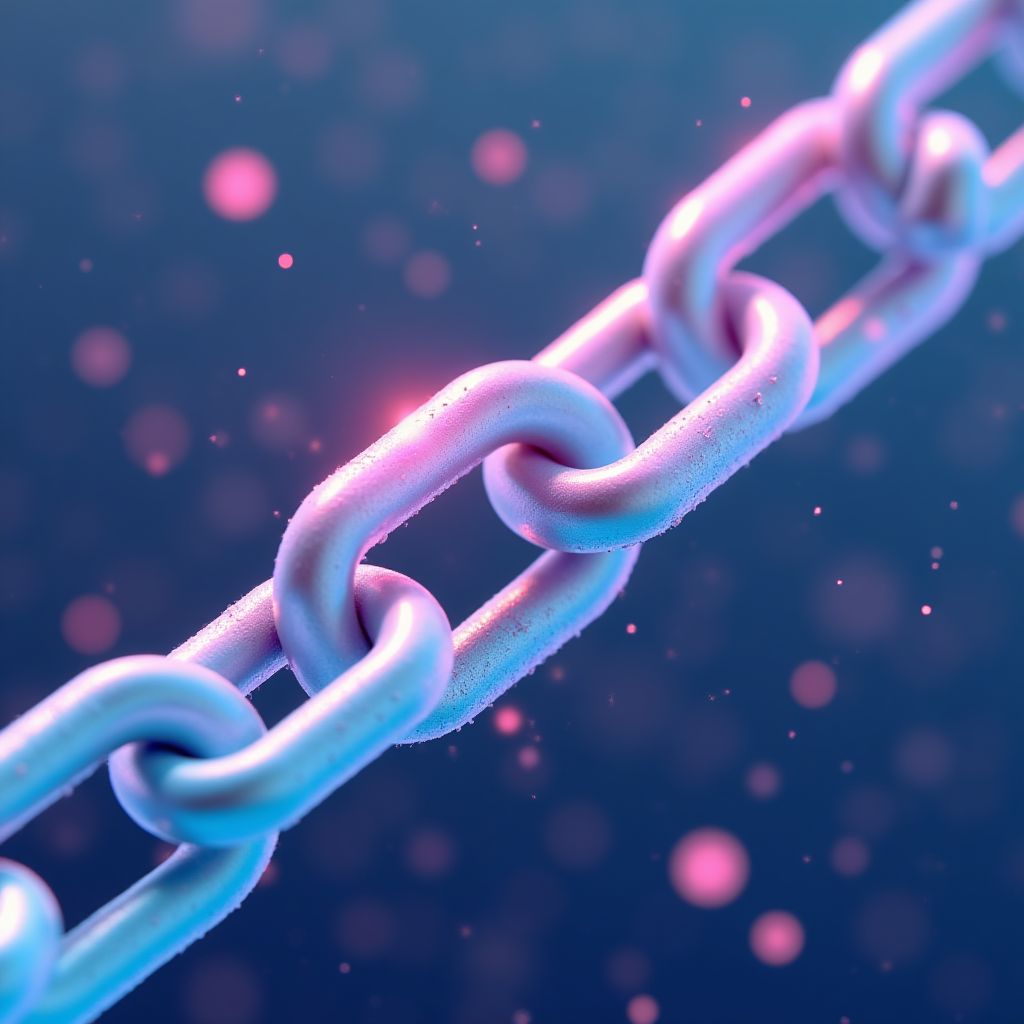 Ilustración de tecnología blockchain.
